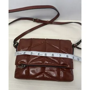 Patricia Nash Corfu Quilted Leather Crossbody Bag Purse Cognac Brown Oil-Waxed thumbnail 14