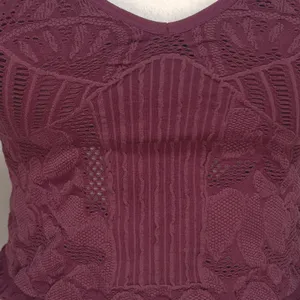 Seamless Lace Crop Cami Top‎ Women M/L Burgundy Boho Festival Romantic Fairy Y2K thumbnail 4