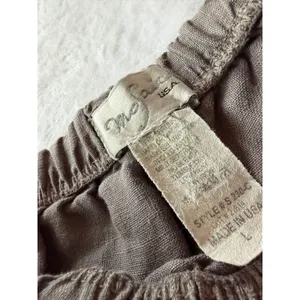 Mosaic USA Pants Women Large Gray Good Cropped Wide Leg Linen Elastic Waist thumbnail 3