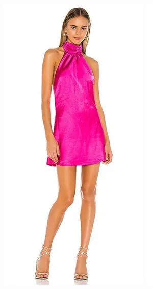 Lovers and Friends Hayes Mini Dress in Magenta Pink thumbnail 1