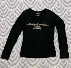 Harley Davidson Black 105th Anniversary Shirt Medium thumbnail 1