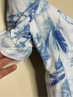 Show Me Your MuMu Della Mini Dress- Sail Away Toile Tropical Print thumbnail 7