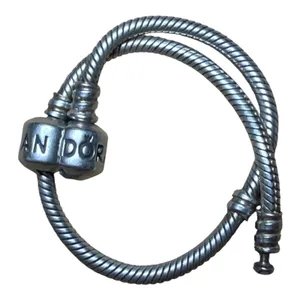 Pandora Moments Snake Chain Bracelet Sterling Silver Barrel Clasp 7.5 Inch thumbnail 2