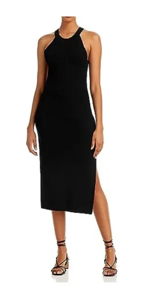 NWT WAYF‎ Ashley Halter Midi Dress with Side Slit Black Sz XS thumbnail 1