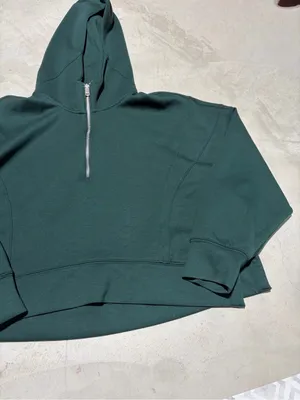 YPB your personal best Dark Green Half-Zip Hoodie large Abercrombie thumbnail 5