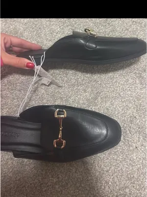 Old Navy Women's Black Slip-On Loafers with Gold Accent thumbnail 2