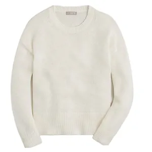 J. Crew Relaxed Cotton Crewneck Beach Lightweight White Sweater thumbnail 4