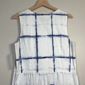 Pendleton Sleeveless A-line Dress‎ Size 12 White Blue Plaid Check Pleated NWT thumbnail 7
