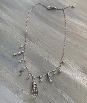 New crystal and silver necklace thumbnail 1