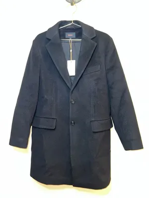 Quince Wool Cashmere Overcoat Black M NWT‎ Tailored Minimalist Coat thumbnail 1