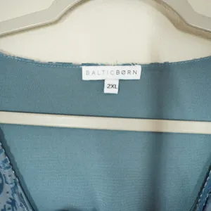 Baltic Born Size 2X Esmeralda Slate Blue Burnout Velvet Maxi Dress V-Neck Floral thumbnail 5
