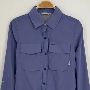 Stio Eddy Guide Shirt Small Blue Snap Button Long Sleeve Hiking Outdoor Utility thumbnail 2