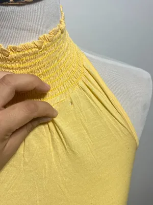 Y2K mock neck halter yellow top Size XS thumbnail 4