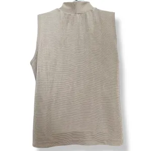 Vintage Jason Maxwell Tank Top Mock Neck Sleeveless‎ Neutral Taupe Women Medium thumbnail 2