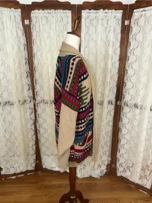 Super Cute Vintage 90s Together Striped Open-Front Dolman Sweater Cardigan thumbnail 4