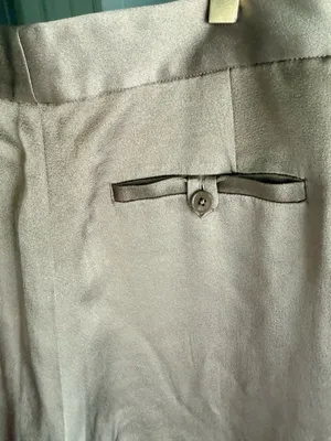 Ralph Lauren Wide Leg Satin Trouser Pants - Olive Green (Small Flaw) thumbnail 4
