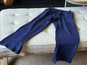 Basic Editions 100% Cotton Navy Blue Drawstring Sweatpants Size Small thumbnail 1