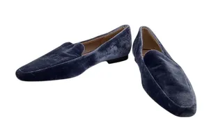 Sam Edelman Emelie Square Toe Loafers Womens Size 6.5 Velvet Slip On Blue Flats thumbnail 3