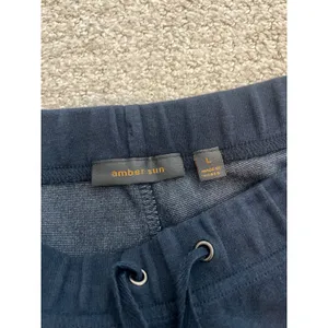 Amber Sun Cargo‎ Capri Pants Womens L Navy Blue Cropped Wide Leg Loungewear thumbnail 3