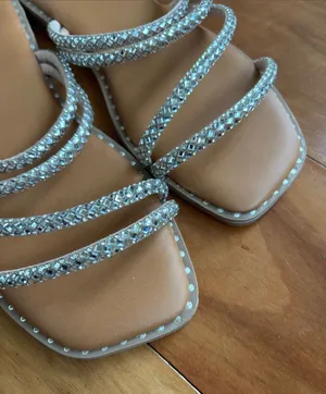 Rhinestone sandals Tan Size 9 thumbnail 1