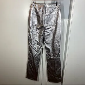 J. Crew Full-length demi-boot pant‎ in metallic faux leather 26T Tall holiday thumbnail 8