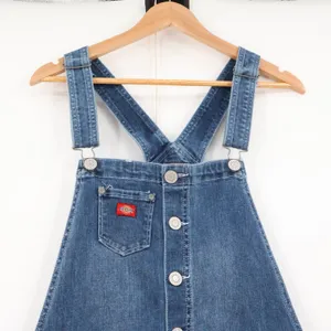 Dickies Denim Bib Overalls Womens Button Front Workwear Farmer Gorp Size XL thumbnail 7