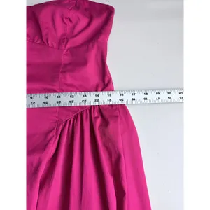 Abercrombie & Fitch Berry Dipped Waist Midi Dress Open Cutout Back M thumbnail 10