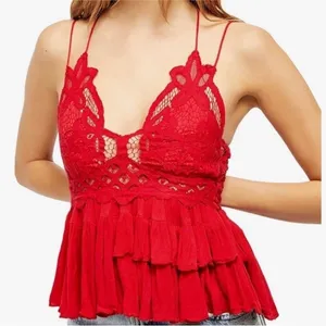 Intimately FREE PEOPLE ADELLA lace smocked back ruffled camisole New With Tags thumbnail 8