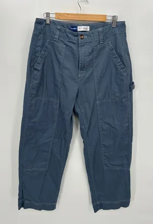 Old Navy‎ Blue Cargo Pants Women Sz 12 High Rise Straight Gorpcore Outdoors thumbnail 1