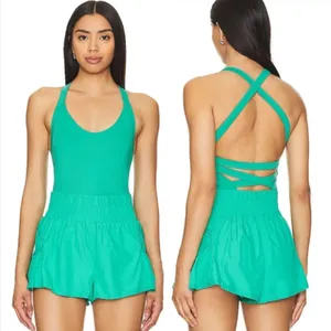 FREE PEOPLE MOVEMENT GET YOUR FLIRT ON SKORTSIE in Sport Green size MEDIUM thumbnail 2