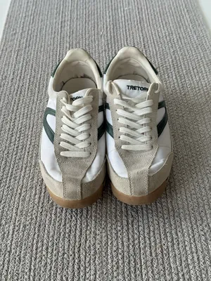 Vintage 90s Tretorn Rawlings Green and White Suede Leather Sneakers Size 7 thumbnail 3
