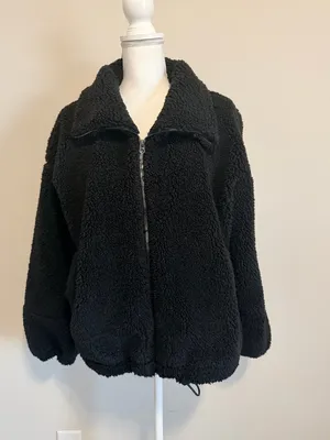 Lululemon Cinchable Fleece Cozy Zip-Up Black womens size 12 thumbnail 13
