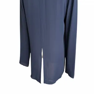 Theory Slit Front Silk Tunic Top Navy Blue Size Small thumbnail 7