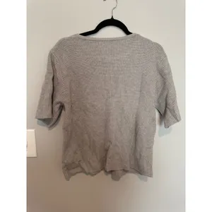 Womens Short Sleeve Ribbed Knit Button Front Cardigan Sweater Gray Size S thumbnail 3