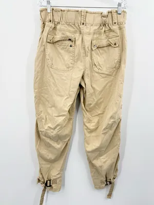 Free People Women's Can't Compare Slouch Cargo Pants Tan Size Large thumbnail 3