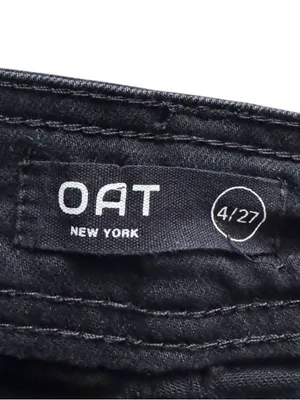 OAT NEW YORK Black Wide Leg Raw Hem Jeans High Rise Women Size 4 27 Grunge Retro thumbnail 6