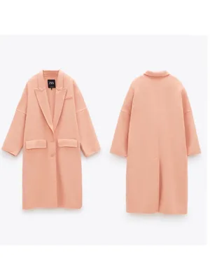 Zara Blush Pink Long Trench Coat thumbnail 3