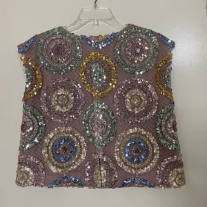 Anthropologie Corey Lynn calter Shimmer Sequins circle sleeveless top size xs thumbnail 6