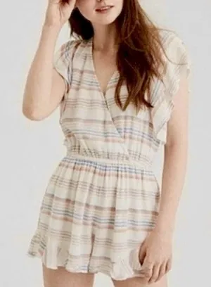 American Eagle Striped V-Neck‎ Romper Size M thumbnail 1