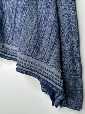 Free People Blue Asymmetrical Hook & Eye Cardigan Sweater Large thumbnail 4
