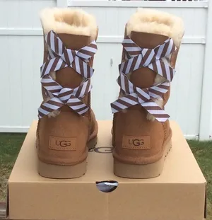 UGG Bailey Bow II Diagonal Stripe Boots thumbnail 3