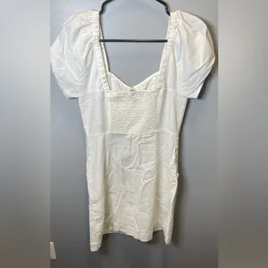Madewell Women's NEW Linen Cotton Puff Sleeve Mini Dress Size 0‎ thumbnail 3