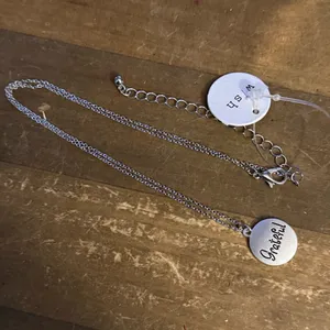 Make a Wish silver tone Grateful pendant necklace thumbnail 3