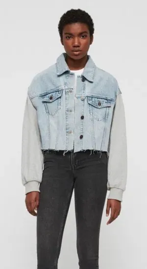 AllSaints High-Rise Washed Black Skinny Jeans thumbnail 1
