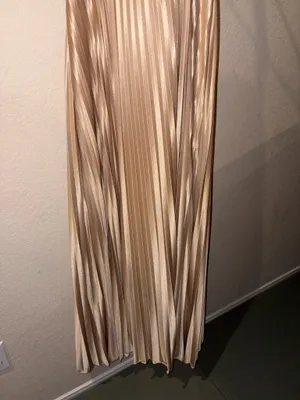 Cream Gold Masquerade Sequin Pleated Halter Strap Dress thumbnail 6