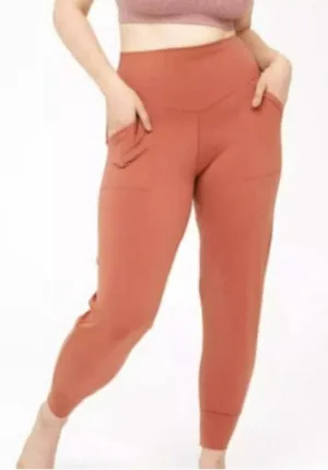 Offline By Aerie Real Me Jogger Medium Terracotta Pocket High Rise Fold Over thumbnail 1