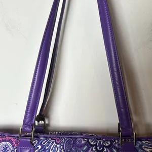Vera Bradley Crosstown Tote Shoulder Bag Purple Lilac Tapestry Retired Pattern thumbnail 4