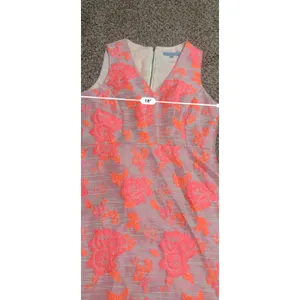 Antonio Melani Pink Orange Floral Brocade Sheath Dress V-Neck Size 10 thumbnail 6