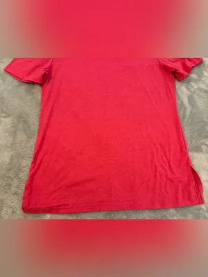 Women’s Size Medium Pink T-Shirt with a Pleated Hem on Shoulder Sleeve thumbnail 4