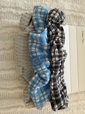 lululemon athletica Uplifting Scrunchies 3-Pack - Black, Poolside, Vapor thumbnail 3